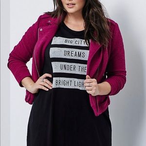 Torrid Magenta Textured Moto Jacket